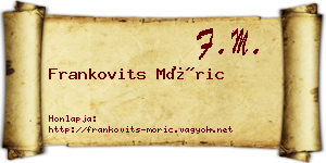 Frankovits Móric névjegykártya